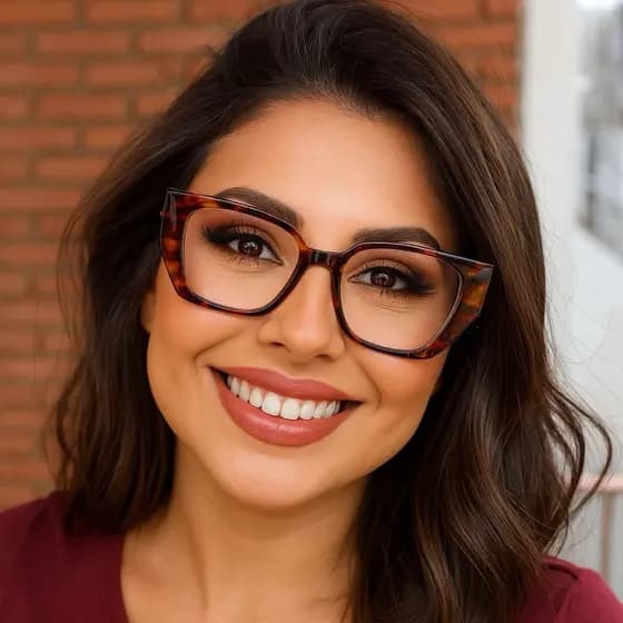 Armação Óculos Femininos Modelo Moderno Hexagonal