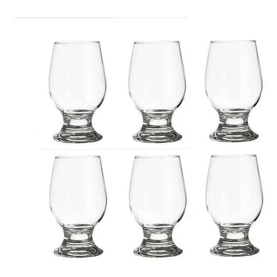Jogo 6 Taça Copo Paulista Cerveja Agua 250ml Nadir Transparente