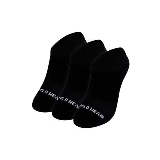 Kit 3 Pares de Meias Masculinas Invisíveis Algodão Polo Wear Preto