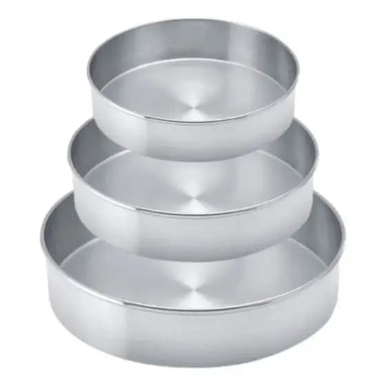 KIT 3 Formas Assadeira Bolo Aluminio REDONDA Air Fryer 18/16/14cm