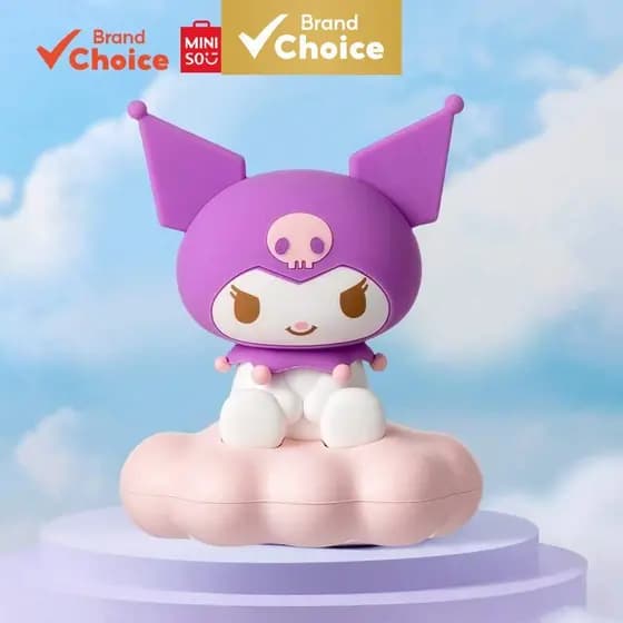 MINISO Ornamento squishy de nuvem Kuromi com efeito de luz suave