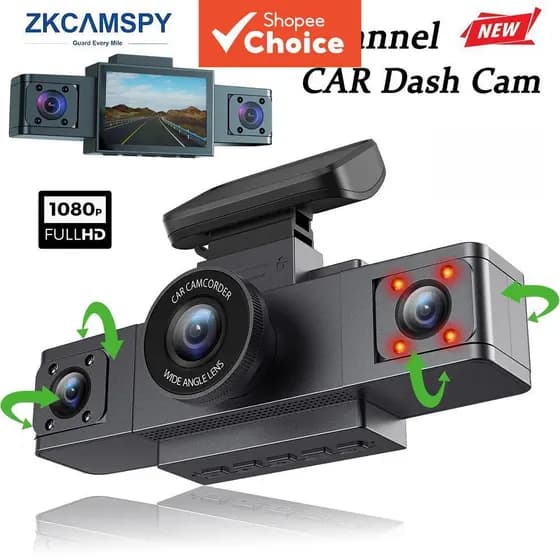 Câmera Veicular 3 Canais - Gravador DVR