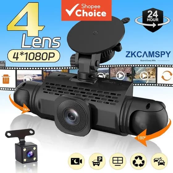 Câmera Veicular 4 Canais 1080P FHD Frontal Traseira Esquerda Direita