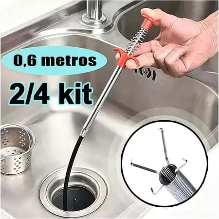 4PCS-Desentupidor Para Ralo Com Garra e Pia Pegador de Objetos - 0.6/0.9metros, forte capacidade de agarre!