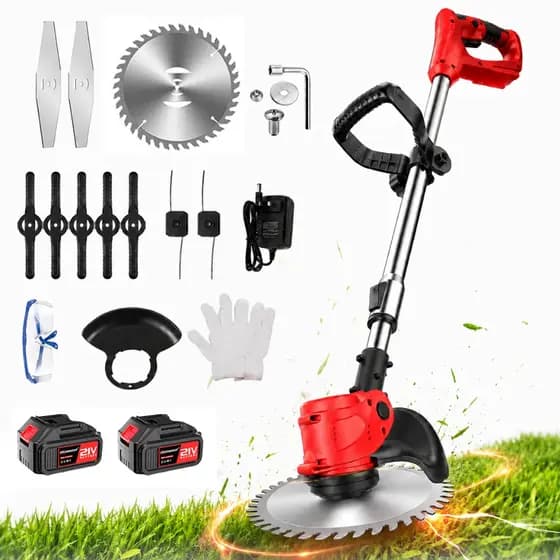 Cortador de Grama Roçadeira Elétrica Sem Fio Brushless 2 Bateria