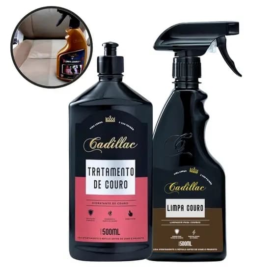 KIT LIMPA COURO + TRATAMENTO DE COURO CADILLAC - LIMPA E HIDRATA O SEU COURO