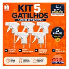 KIT COM 5 E 10 GATILHOS SPRAY BORRIFADOR – PRETO E BRANCO