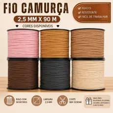 FIO CORDÃO CAMURÇA 2,5MMX90MTS
