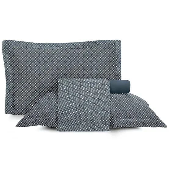 Jogo de Cama Solteiro 3 peças Altenburg Toque Acetinado Slim Azul