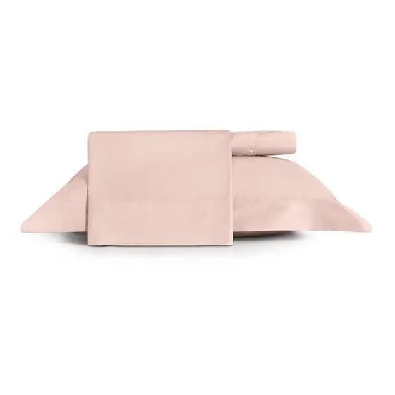 Jogo de Cama Solteiro 3 Peças Altenburg Algodão Lux 200 Fios Rosa Lille