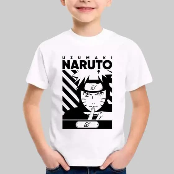 CAMISETA CAMISA BLUSA ROUPA E MODA INFANTIL E JUVENIL NARUTO ANIME PARA MENINAS E MENINOS