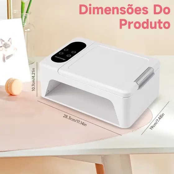 Cabine UV LED para Unhas 380W 96 LEDs Duas Mãos Tela LCD Sensor Automático Luz Vermelha Secagem Gel Mãos e Pés 24V