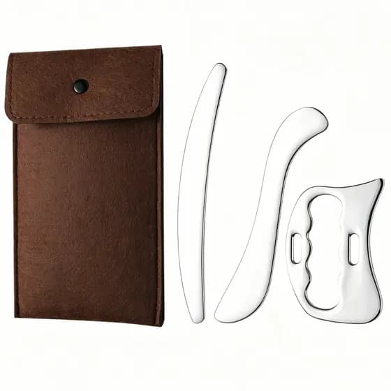 Kit Ferramenta de Massagem de Aço Inoxidável 304 3 Em 1 Faca de Fáscia Corporal Raspador Muscular Solto