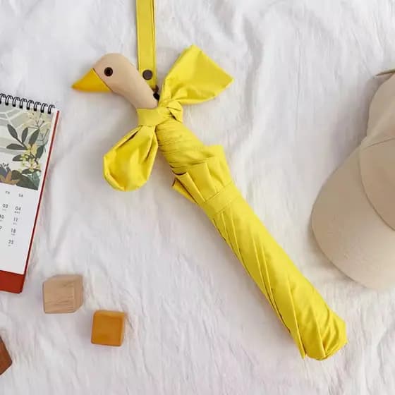 Guarda-Chuva Amarelo Pato – Resistente, Leve e Ideal para Chuva e Sol
