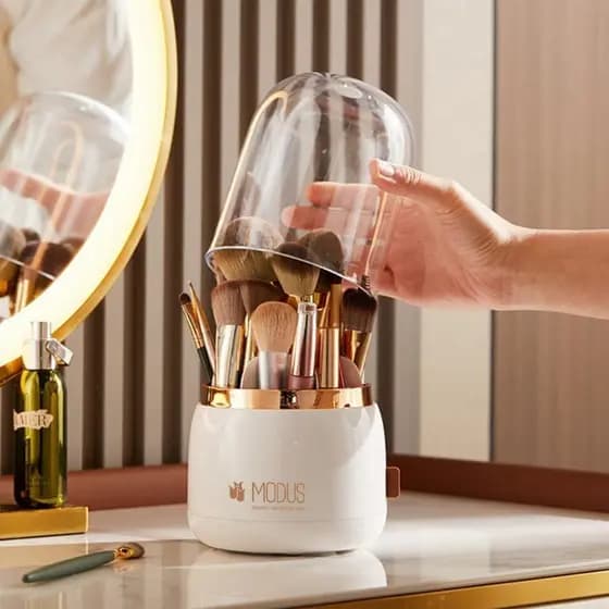 Rotação Organizador Portátil 360º De Mesa Cosmético Maquiagem Porta-escovas Batom Tubo Transparente