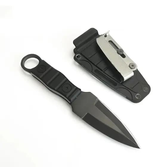 Faca Punhal Sportiva EDC Portátil Aço Black Bainha Com Clip De Ferro Caça Pesca Acampamento Canivete