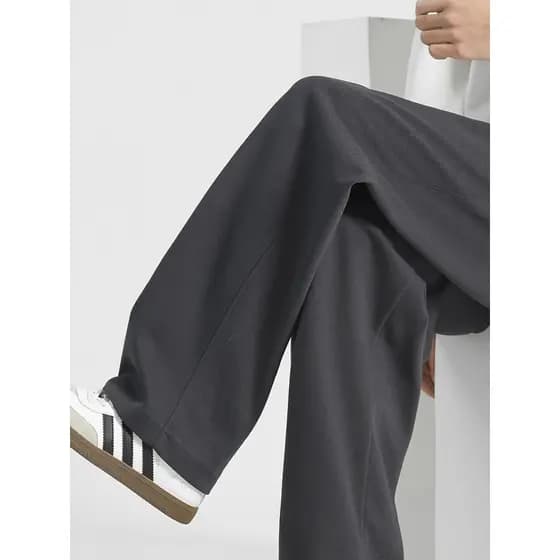 Drape Sweatpants masculino verão novo estilo calças retas calças masculinas de perna larga Casual calças masculinas fina