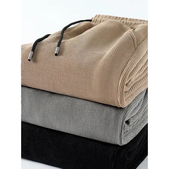 Zhenweisi LIF Calças de lã de veludo masculinas Calças masculinas de inverno Calças casuais grossas Calças de moletom ma