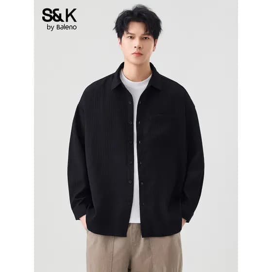 Benilo SK estilo coreano High-End camisa de manga comprida estilo masculino 2026 verão novo estilo All-Match contraste c