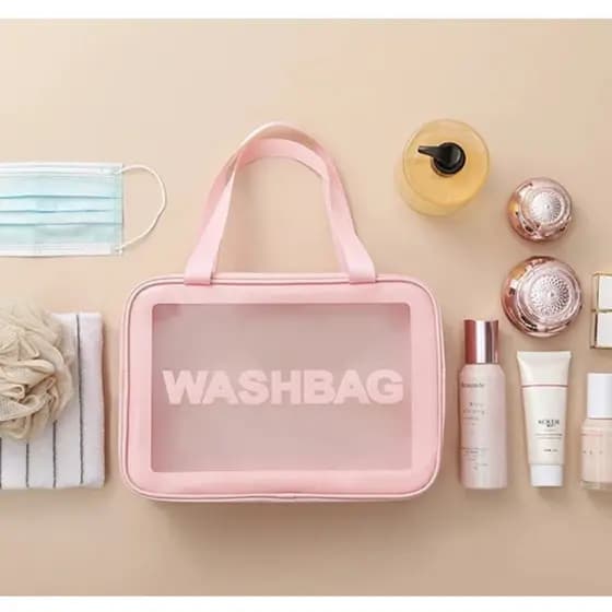 Necessaire Organizadora Unissex Multiuso Transparente Cosméticos Higiene Pessoal Dia a Dia