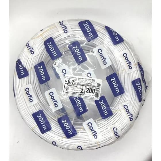 Cabo Flexível Corfio 0,75mm 750V Rolo 200 Metros Original Antichama