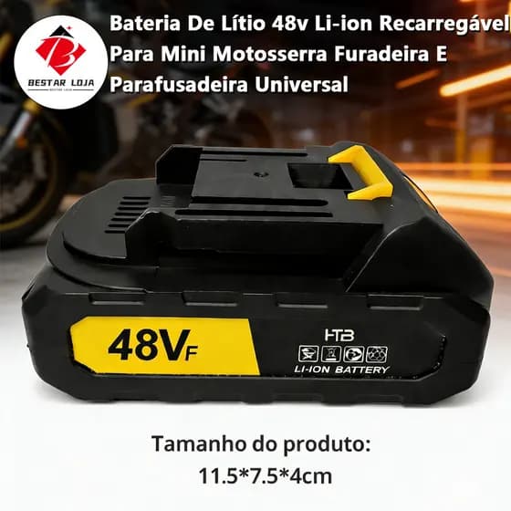 BESTAR LOJA Bateria De Lítio 48v Li-ion Recarregável Para Mini Motosserra Furadeira E Parafusadeira Universal