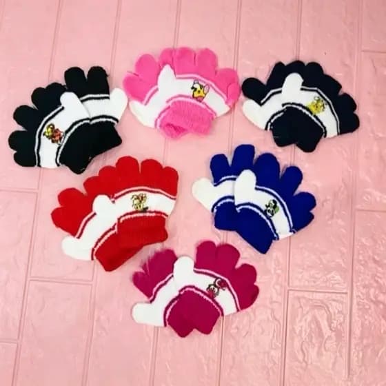 Conjunto de 12 pares de luvas infantis para o inverno quente - 4 cores sortidas, 4 tamanhos PP/P/M/G