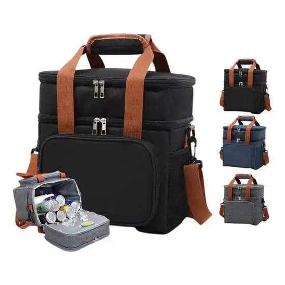 Bolsa Térmica Marmita Grande Capacidade com 2 Compartimentos Alça Reforçada para Trabalho Escola Viagem Lancheira