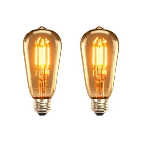 Kit 2 Lâmpadas Filamento Led Retrô Vintage 4w Quente St64 127/220V E27 Bivolt