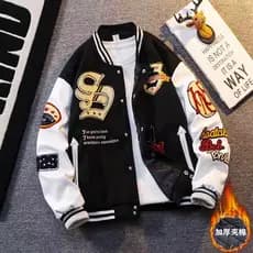 Temporada de beisebol americana Street Wear toalha bombardeiro jaqueta na moda engrossado quente casal Casual jaqueta so