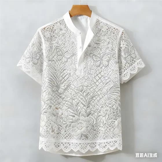 Camisa POLO Barong Masculina Para Roupas Masculinas Estilo Étnico Vintage ASEAN Topos Étnica Padrão Retro Ao Ar Livre St