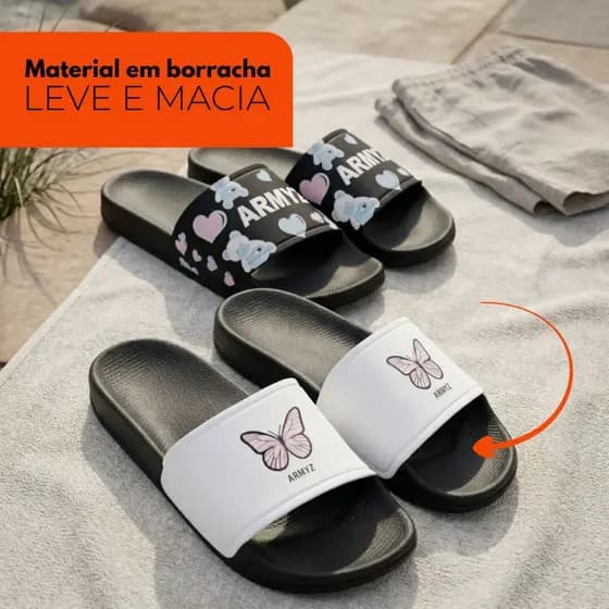 Kit 2 Pares Chinelo Slide Feminino Casual Confortavel Macio Antiderrapante Resistente