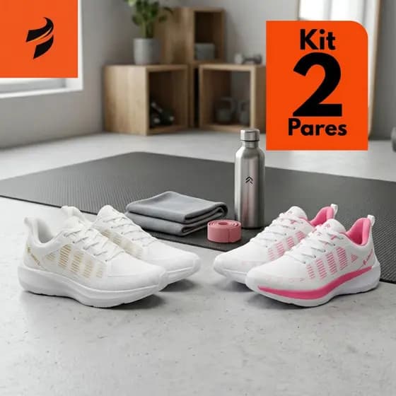 Tenis Feminino Masculino Esportivo Kit 2 Pares Academia Corrida Caminhada Macio Leve Confortavel