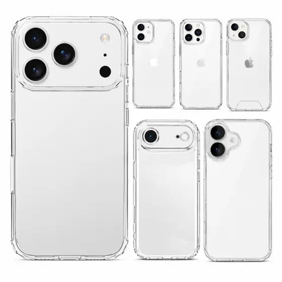 Capinha transparente para iPhone 11 ao 17 Pro Max