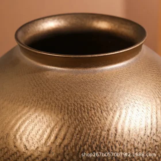 Vaso de lua para sala de estar, vaso de cerâmica para entrada, arranjo de flores, ornamentos de bambu da fortuna, vaso h