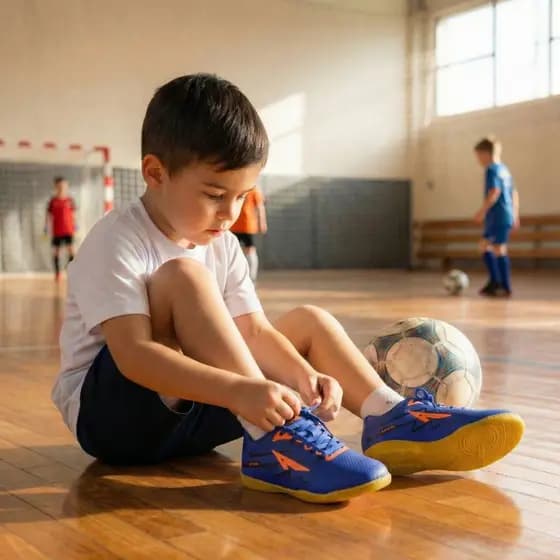 Tênis Infantil Futsal para Quadras Internas Solado Liso Reforçado