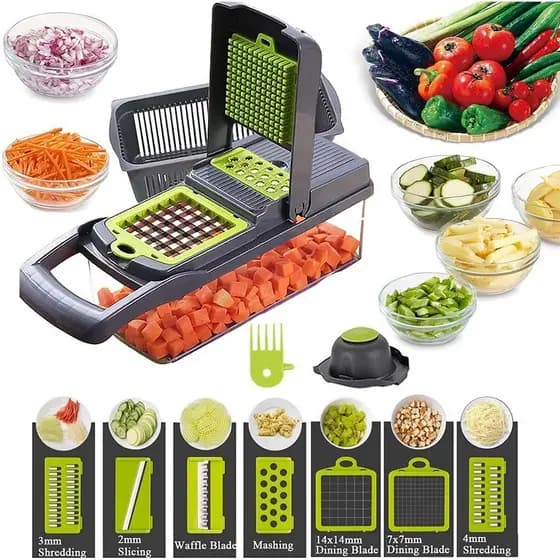 Fatiador de Legumes 16 em 1 Cortador Ralador Picador Multifuncional Cozinha com Lâminas Inox FAST