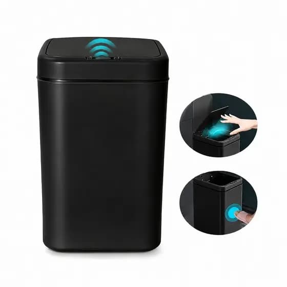 Lixeira Inteligente 16L Recarregável para com Sensor Automático Banheiro Cozinha Higiênica Casa Escritório Cozinha
