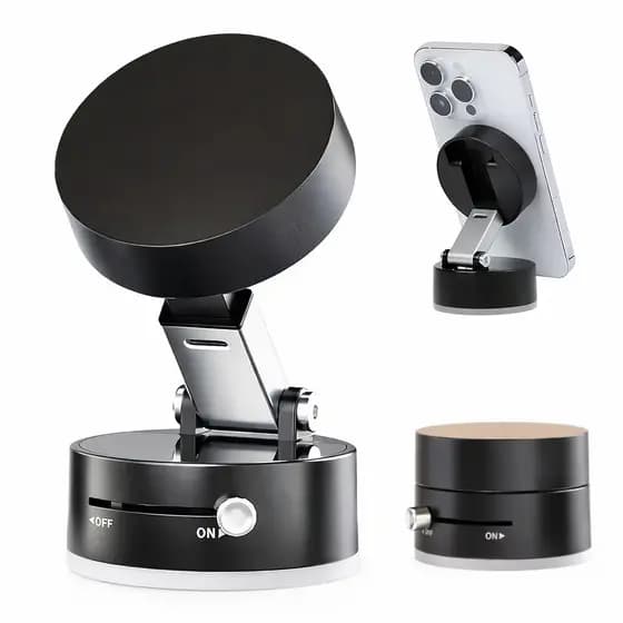Suporte Magnético para Celular 360° Dobrável com Sucção a Vácuo – Para Carro e Mesa