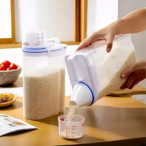 Pote Hermético 2L Com Medidor Organizador De Alimentos Mantimentos Arroz
