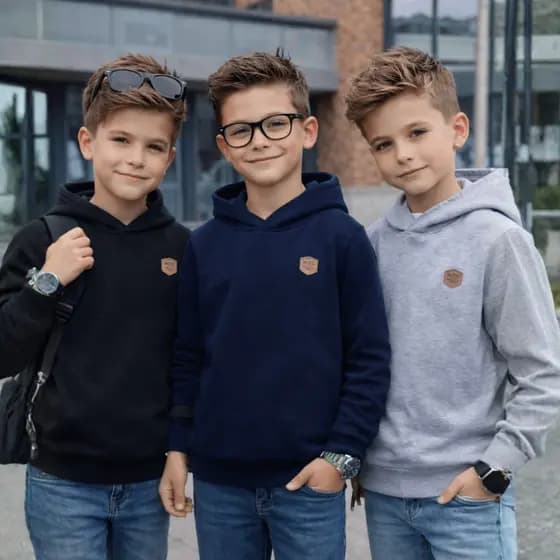 Casaco Moletom Infantil Menino | Moletom com Capuz do 01 ao 10 anos– Kit com 1,2 ou 3 Casacos |Roupa de Inverno Infantil