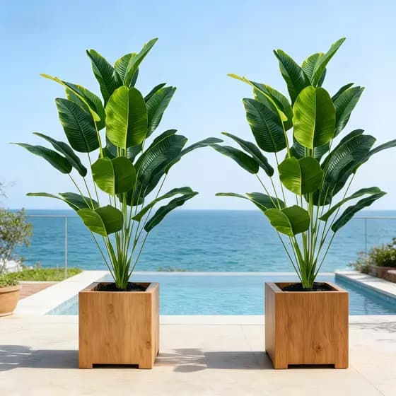 Bananeira Artificial 120cm Planta Decorativa Realista Sem Vaso Para Sala Quarto Varanda Escritório