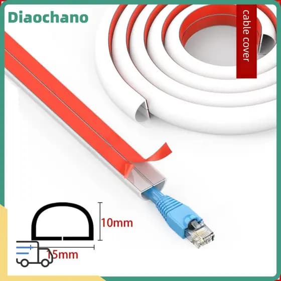 Manga De Cabo DIAOCBR De 1/2/3/5 Metros , Capa De Fio Flexível De PVC Macio , Ocultador Autoadesivo Resistente Ao Desgas