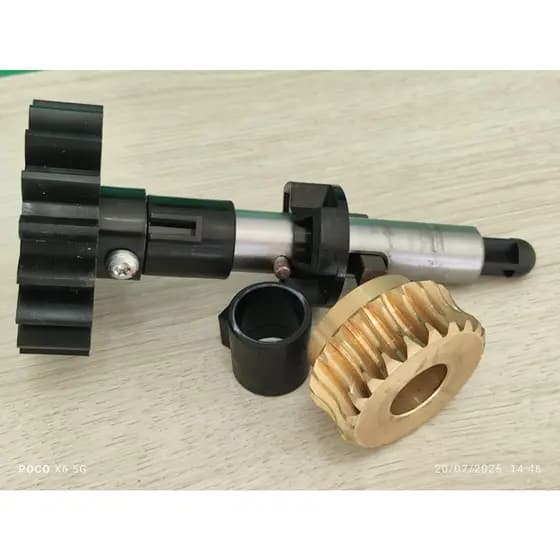 KIT COMPLETO DE EIXO COM COROA DE BRONZE, ENGRENAGEM NYLON P/ AUTOMATIZADORES DESLIZANTE INTELBRAS DR400, DR600 DC800