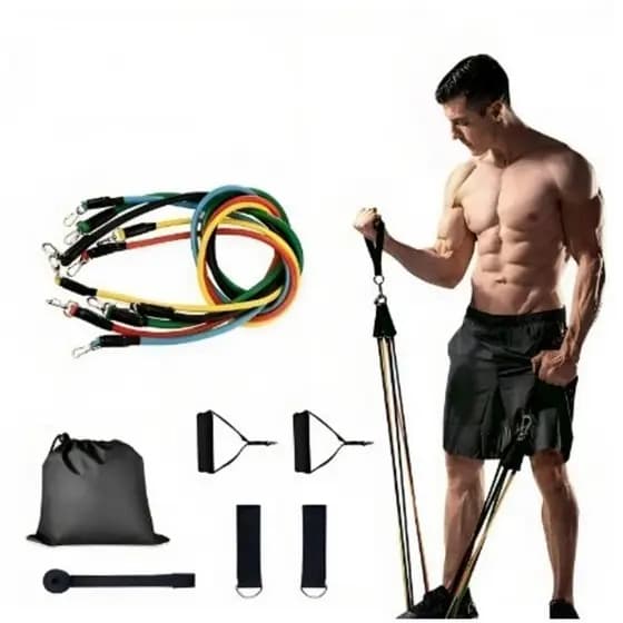 Kit 11 Peças Elástico Para Exercício De Resistência Academia Em Casa Top-GUI ANA