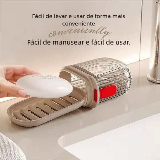 Portátil Caixa de Sabonete Luxo Leve - Selada com Tampa, Drenagem para Armazenamento em Viagem e Dormitório