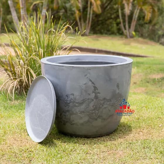 Vaso Grande Para Plantas Em Polietileno Com Prato Ideal Para Frutíferas Jabuticabeira Limão REDONDO)