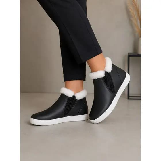 Bota Feminina Pelinho Com Elástico Inverno Confortável Casual 26 ao 39