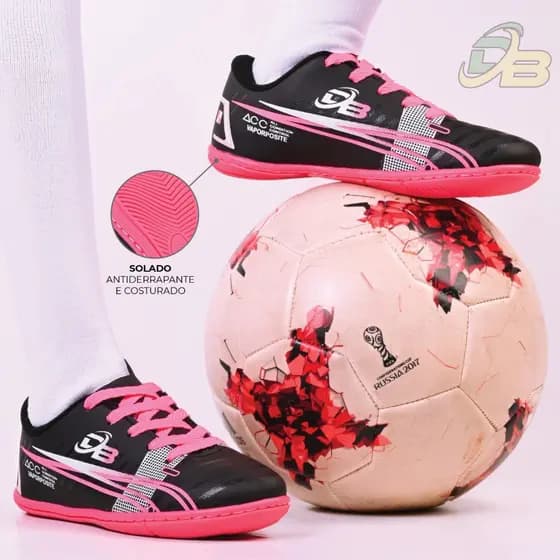 Tênis Chuteira Infantil Menino Menina Escolinha Confortável Costurado Futsal Quadra Salão