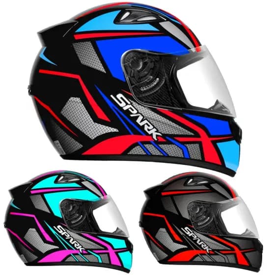 Capacete Moto Fechado Ebf New Spark Spider Narigueira Preto